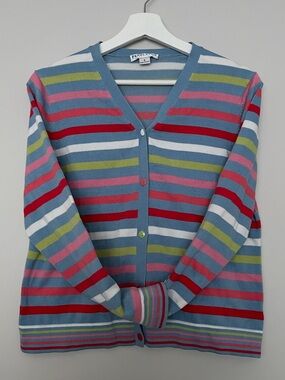 Pendleton Multicolored Striped Knit Light Cardigan Sweater Women Size Petite S